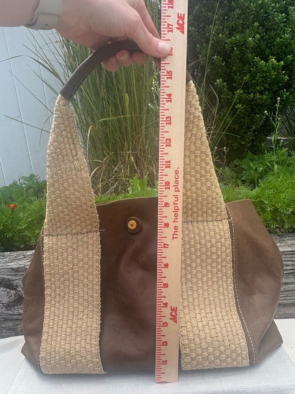 Henry Beguelin Handmade Leather Tote Bag Brown Woven Strap Artisan Italy Boho - Picture 10 of 13